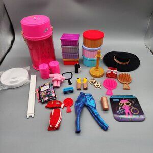 LOL Surprise OMG Accessories Lot Clothes Hat Stand Brushes Bags Shoes